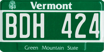 VT license plate BDH424