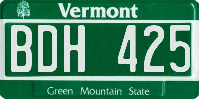 VT license plate BDH425