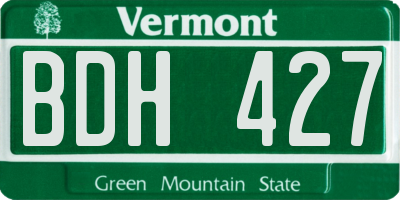 VT license plate BDH427