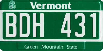 VT license plate BDH431