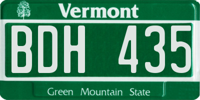 VT license plate BDH435