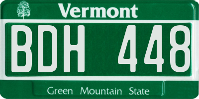VT license plate BDH448
