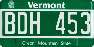 VT license plate BDH453