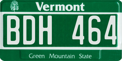 VT license plate BDH464