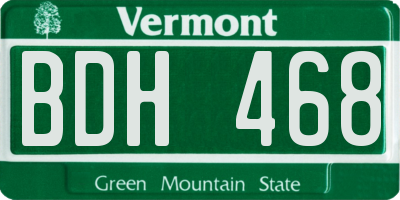 VT license plate BDH468