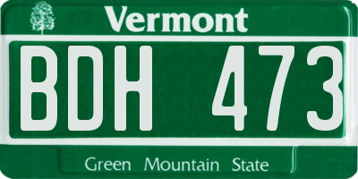 VT license plate BDH473