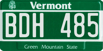 VT license plate BDH485