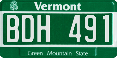 VT license plate BDH491