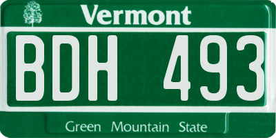 VT license plate BDH493