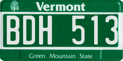 VT license plate BDH513