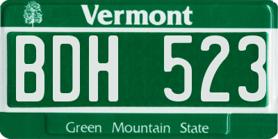 VT license plate BDH523