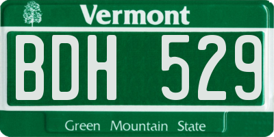 VT license plate BDH529