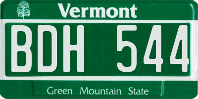 VT license plate BDH544