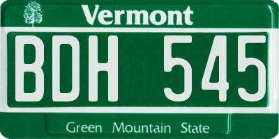 VT license plate BDH545