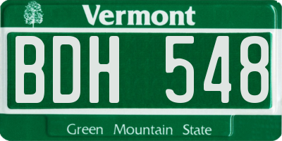 VT license plate BDH548