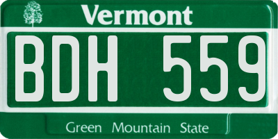 VT license plate BDH559