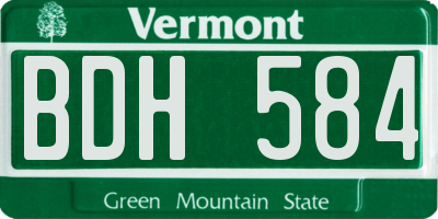 VT license plate BDH584