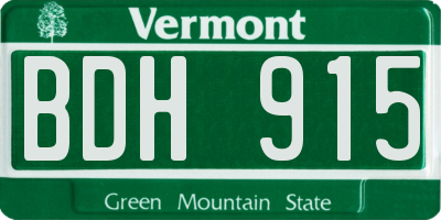VT license plate BDH915