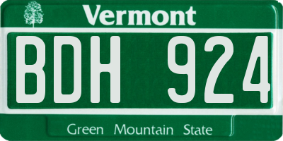 VT license plate BDH924