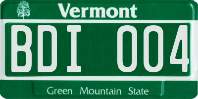 VT license plate BDI004