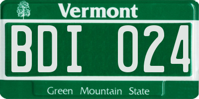 VT license plate BDI024