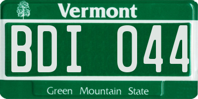 VT license plate BDI044