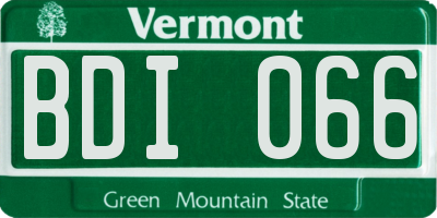 VT license plate BDI066