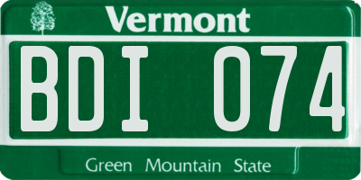 VT license plate BDI074