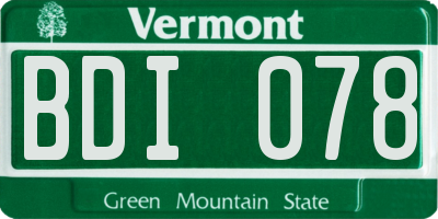 VT license plate BDI078