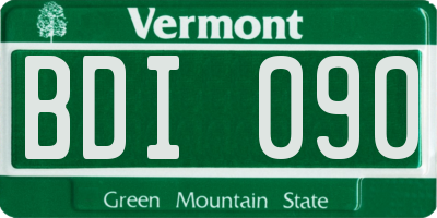 VT license plate BDI090