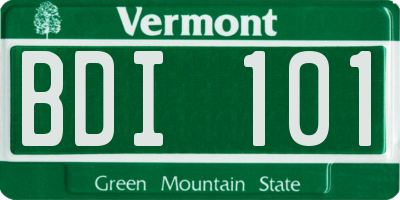 VT license plate BDI101