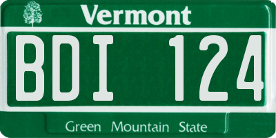 VT license plate BDI124