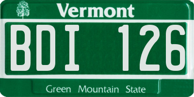 VT license plate BDI126