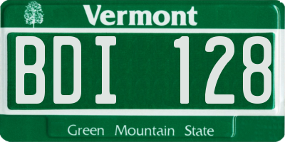 VT license plate BDI128