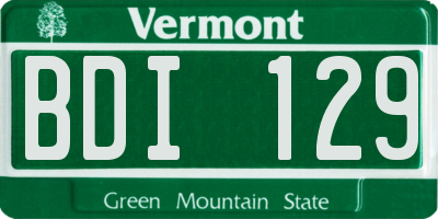 VT license plate BDI129