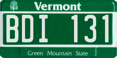 VT license plate BDI131