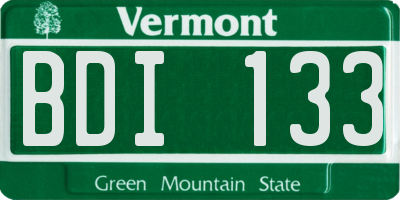 VT license plate BDI133