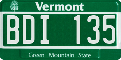 VT license plate BDI135