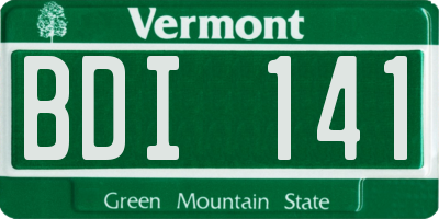 VT license plate BDI141