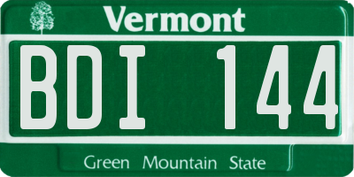 VT license plate BDI144