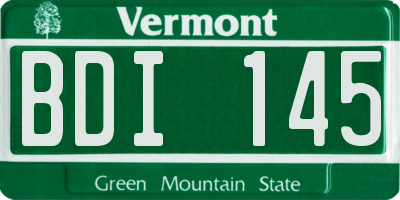 VT license plate BDI145