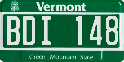 VT license plate BDI148