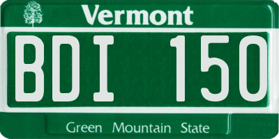 VT license plate BDI150