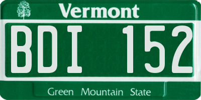 VT license plate BDI152