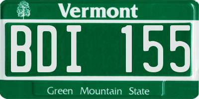 VT license plate BDI155
