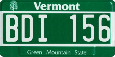 VT license plate BDI156