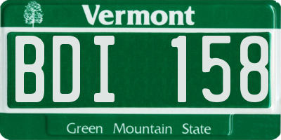 VT license plate BDI158