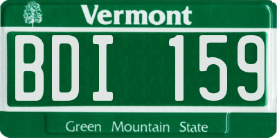 VT license plate BDI159