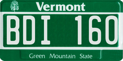 VT license plate BDI160