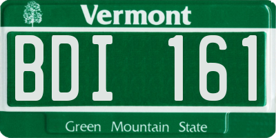 VT license plate BDI161